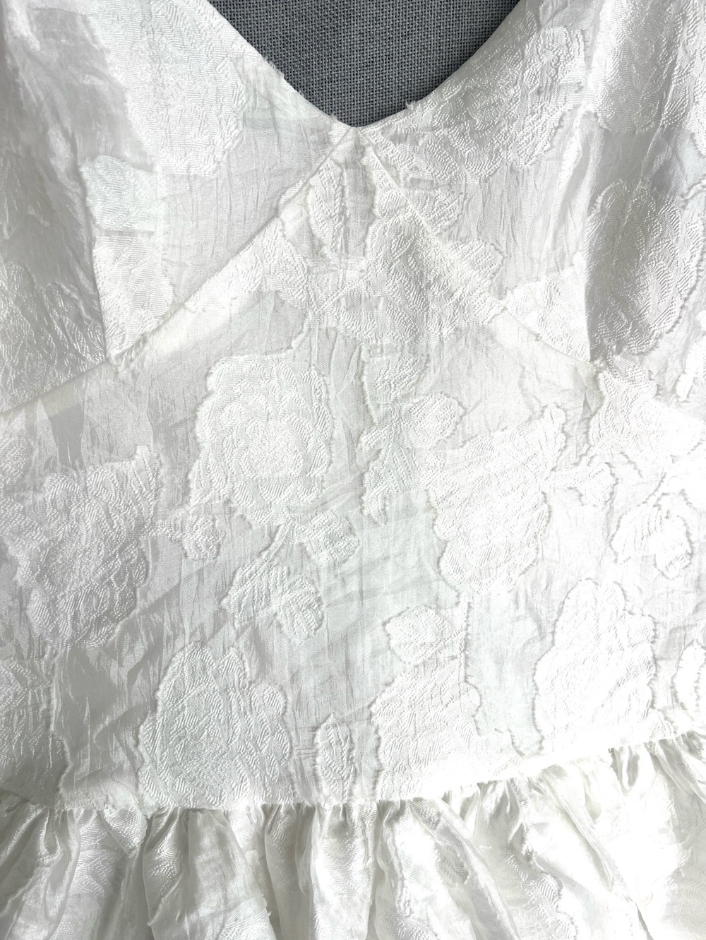 Caroline Constas  jacquard puff skirt spaghetti straps mini dress size white - Picture 4 of 15